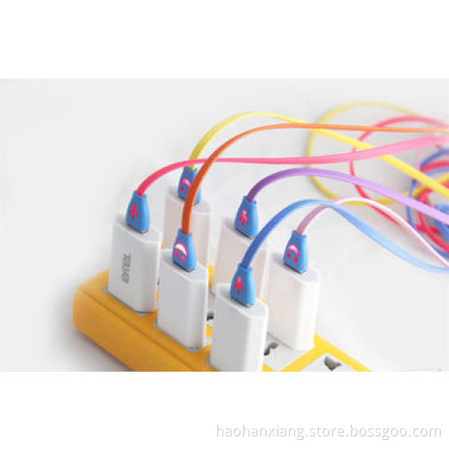 Lighting LED Flat Smile Mini Micro USB Cable